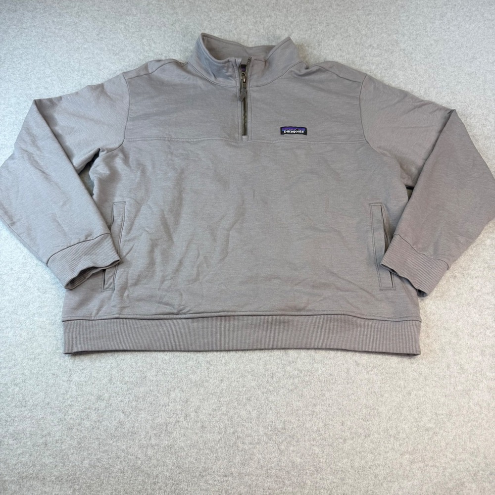 Patagonia Mens Organic Cotton Quater-Zip Sweatshirt Grey 42152 Size Large